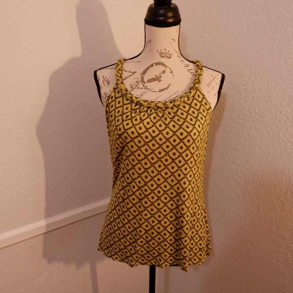 Vintage Style Mustard Yellow Patterned Tank